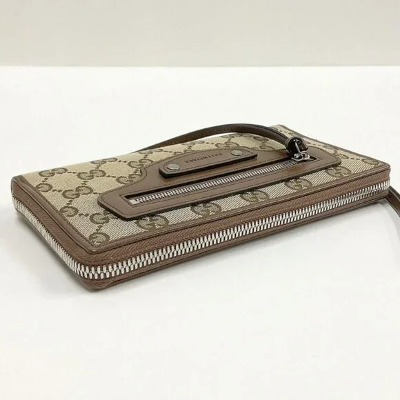 Gucci Wallet GG Canvas Leather Beige Brown - Picture 3 of 8